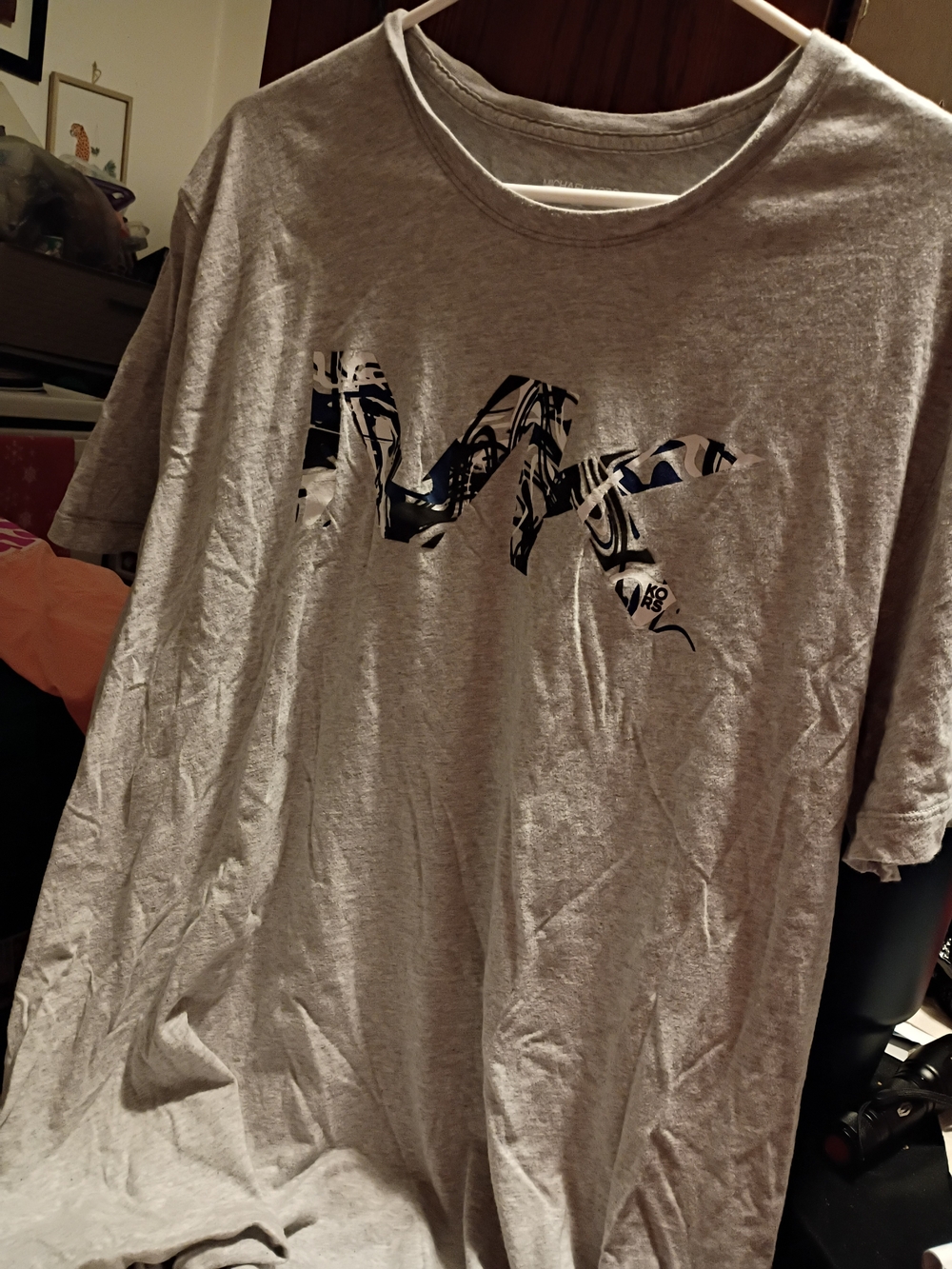 Michael Kors Gray Short Sleeve Tee with Black Graphic